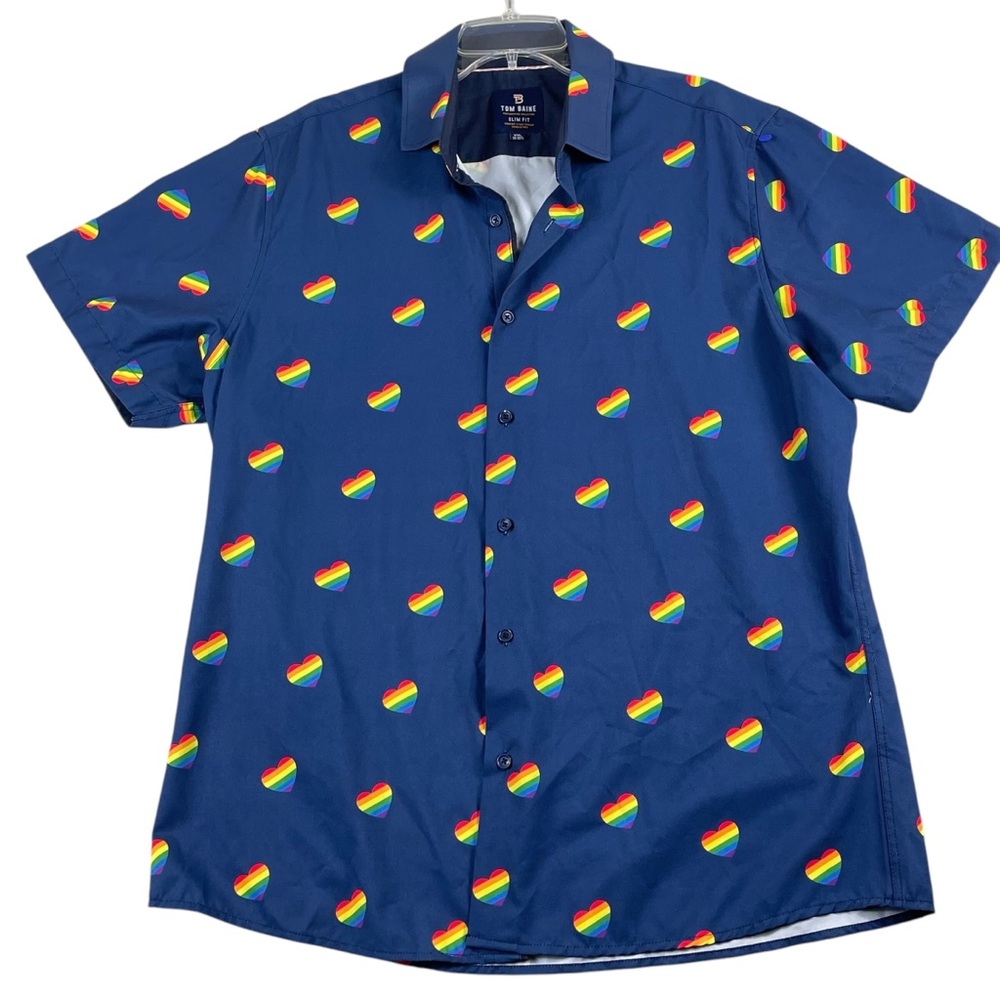 Men's Tom‎ Baine Comfort 4-Way Stretch Wrinkle Free Slim Fit Short Sleeve XXL